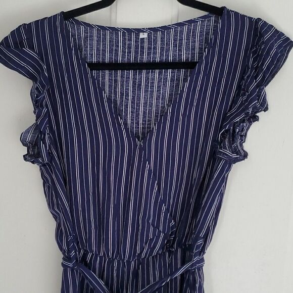 Blue and White Striped Jumpsuit. - Picture 2 of 8